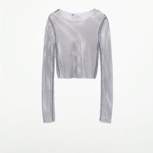 SHIMMER MESH CROP TOP